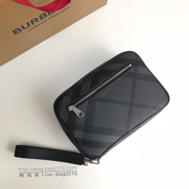 Burberry專櫃新款手包 巴寶莉London格紋男士拉鏈手拿包  db1027